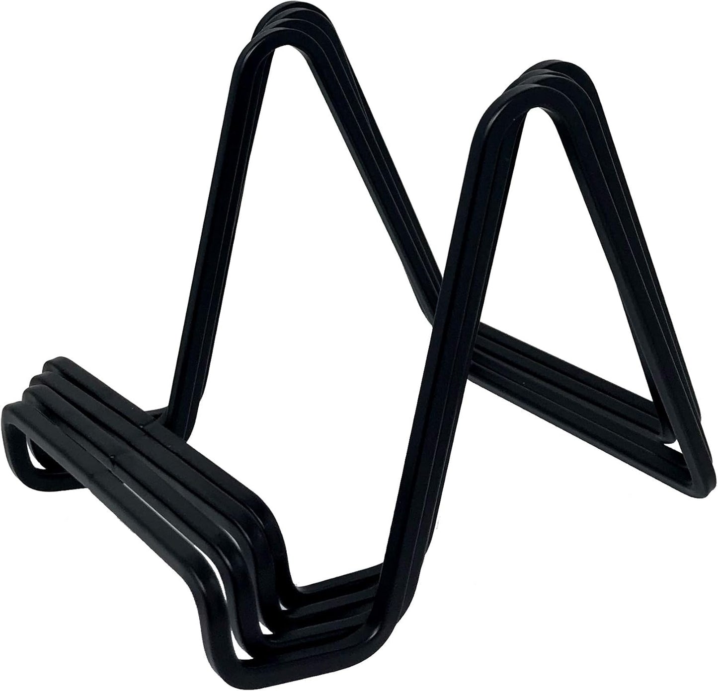 (4 Pack) Tetra-Teknica DS02-B 4 Inch Square Wire Display Stand for Plate, Artwork, Picture Frame, Plaque and More, Color Black