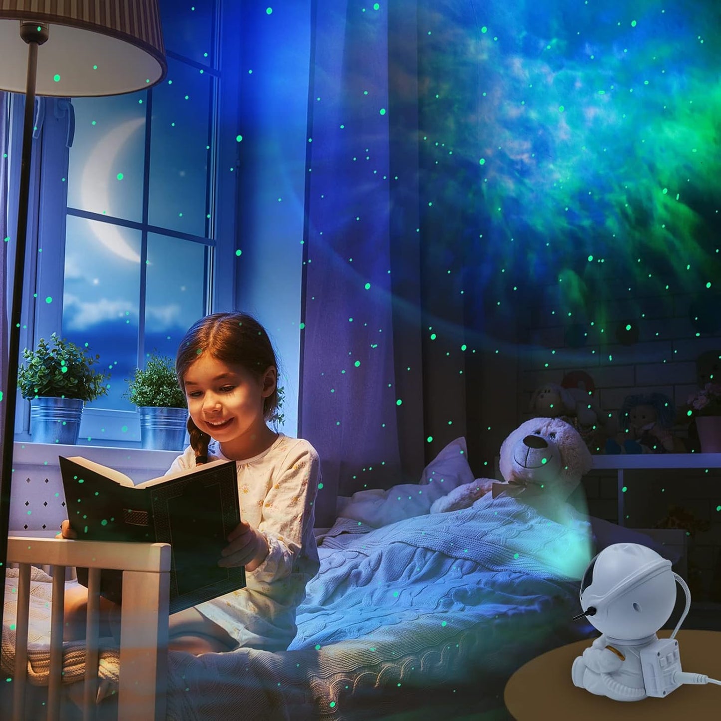 Astronaut Galaxy Projector Night Light for Kids Bedroom Star Projector with Remote Control, Aesthetic Nebula Astronaut Projector Ambient Lighting for Gaming Room, Home Theater, Ceiling, Party Decor
