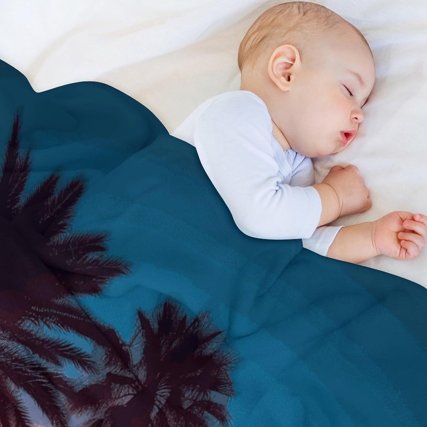 Palm Tree Sunset Blanket Super Soft Lightweight Throw Blanket Cute Cozy Warm Bed Blanket Decorative Fuzzy Blanket All-Season Home Decor Gift for Sofa Couch Living Room 50"*60"(130 * 150cm)