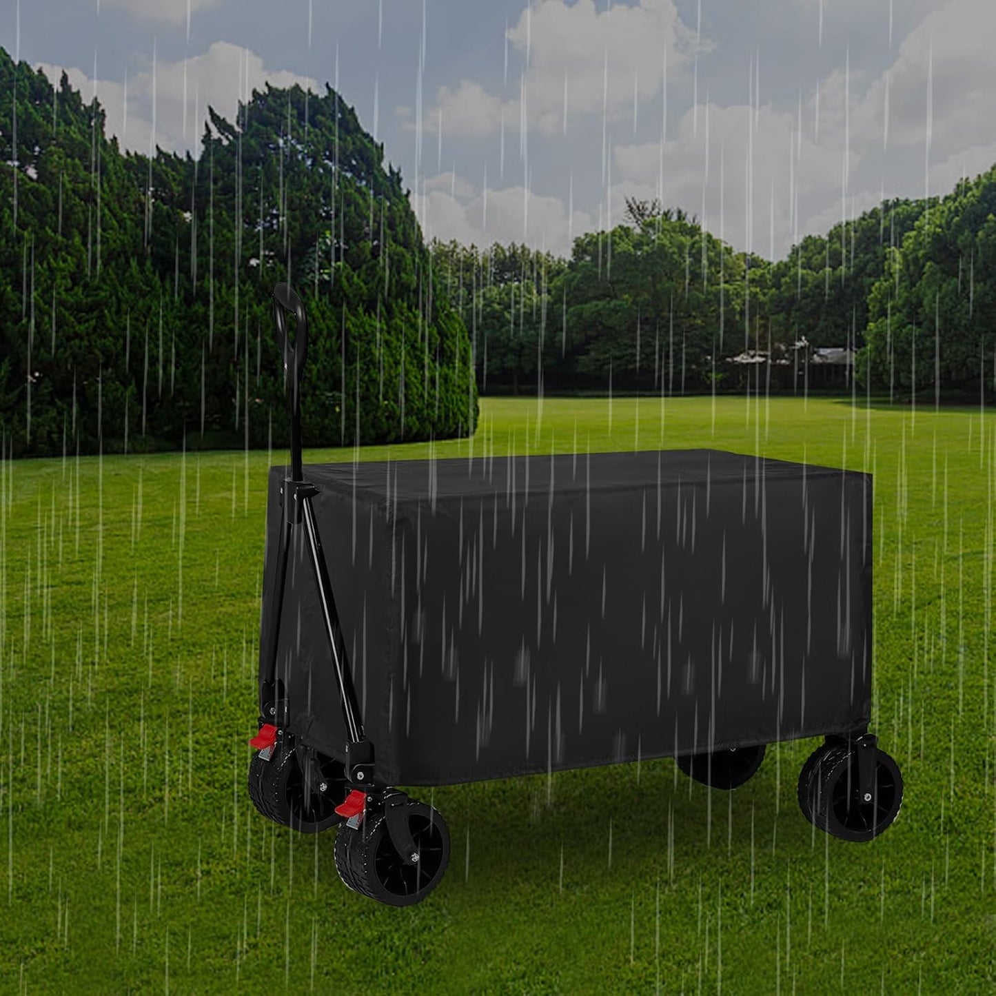 Wagon Rain Cover,Waterproof Push-Pull Wagon Rain Cover Canopy,Wagon Rain Wind Cover for Outdoor Garden Camping Picnic,Folding Wagon Stroller Trolley Cart Accessories,Transparent Lounge Wagon Cover
