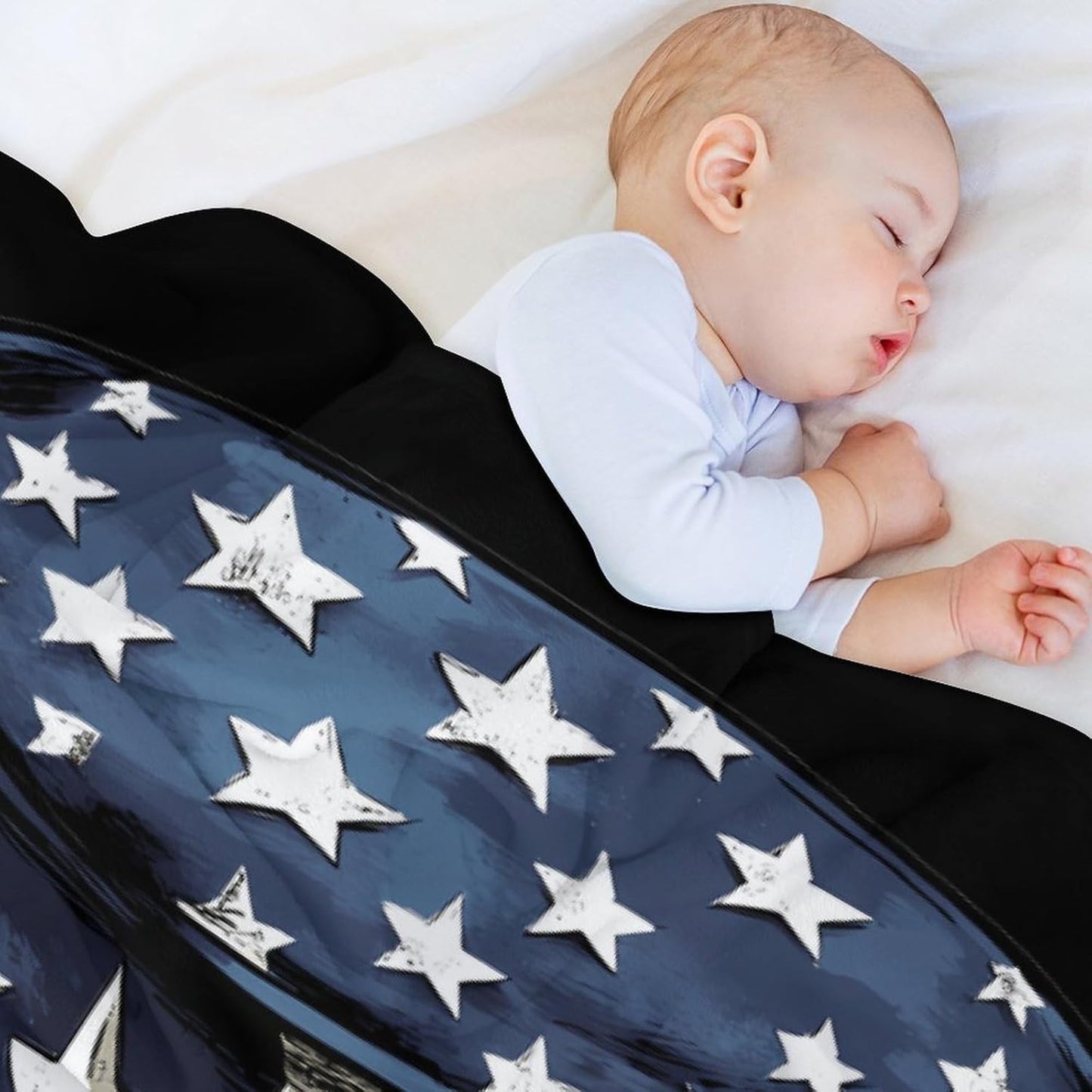 U.S.A. Flag Scarf Top Hat Throw Blanket Fleece Blankets Soft Flannel for Couch Bed Pet Decorative Warm
