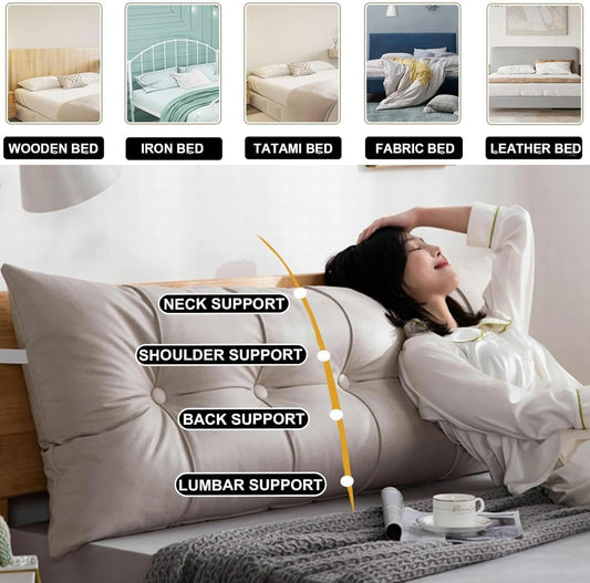 Triangular Headboard Pillow, Headboard Wedge Rest Reading Pillow Bedrest Throw Pillows Large Bolster Headboard Back Support Lumbar Cushion with Removable Cover