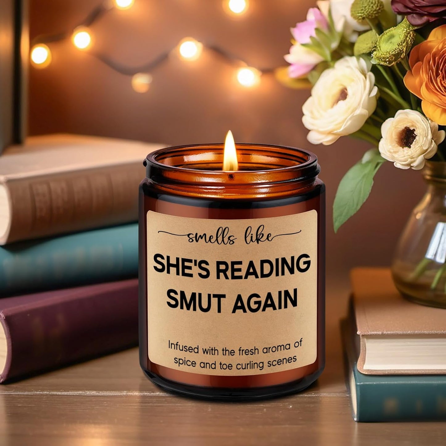 LEADO Reading Candle, Book Lovers Gifts - Bookish Candle, Dark Romance, Bookish Decor - Funny Reading Decor, Books Themed Present - Birthday, Mothers Day Gifts for Book Lovers Women, Readers, Bookworm