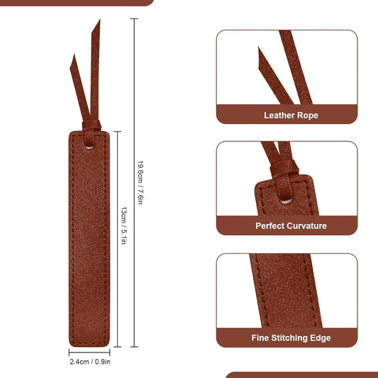 Classic Leather Bookmark, Wayzton Handmade Stitched Bookmarks Page Markers Reading Gifts for Book Lovers Readers Men Women Teachers Church Book Club Supplies