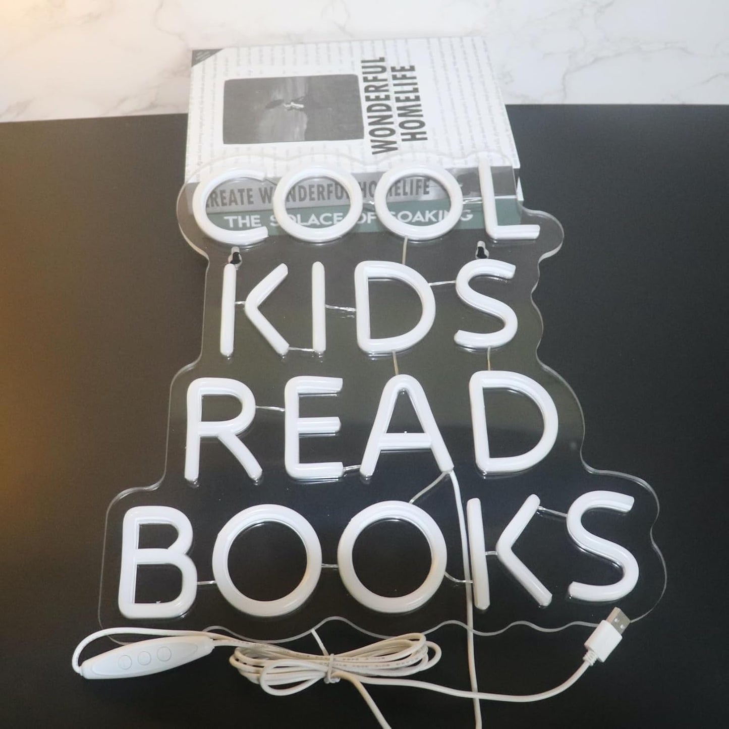 Cool Kids Read Books Neon Sign, Book Store Wall Decor Kid's Room Game Room School Classroom Wall Art Decor, Bookish LED Sign, Bookworm Reader Club Wall Decor Christmas Birthday Gifts(Warm white)