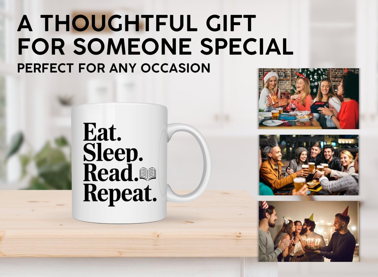 Book Lover Coffee Mug 11oz White - Read - Gift for Bookworm Reader Reading Lover Bookish Women
