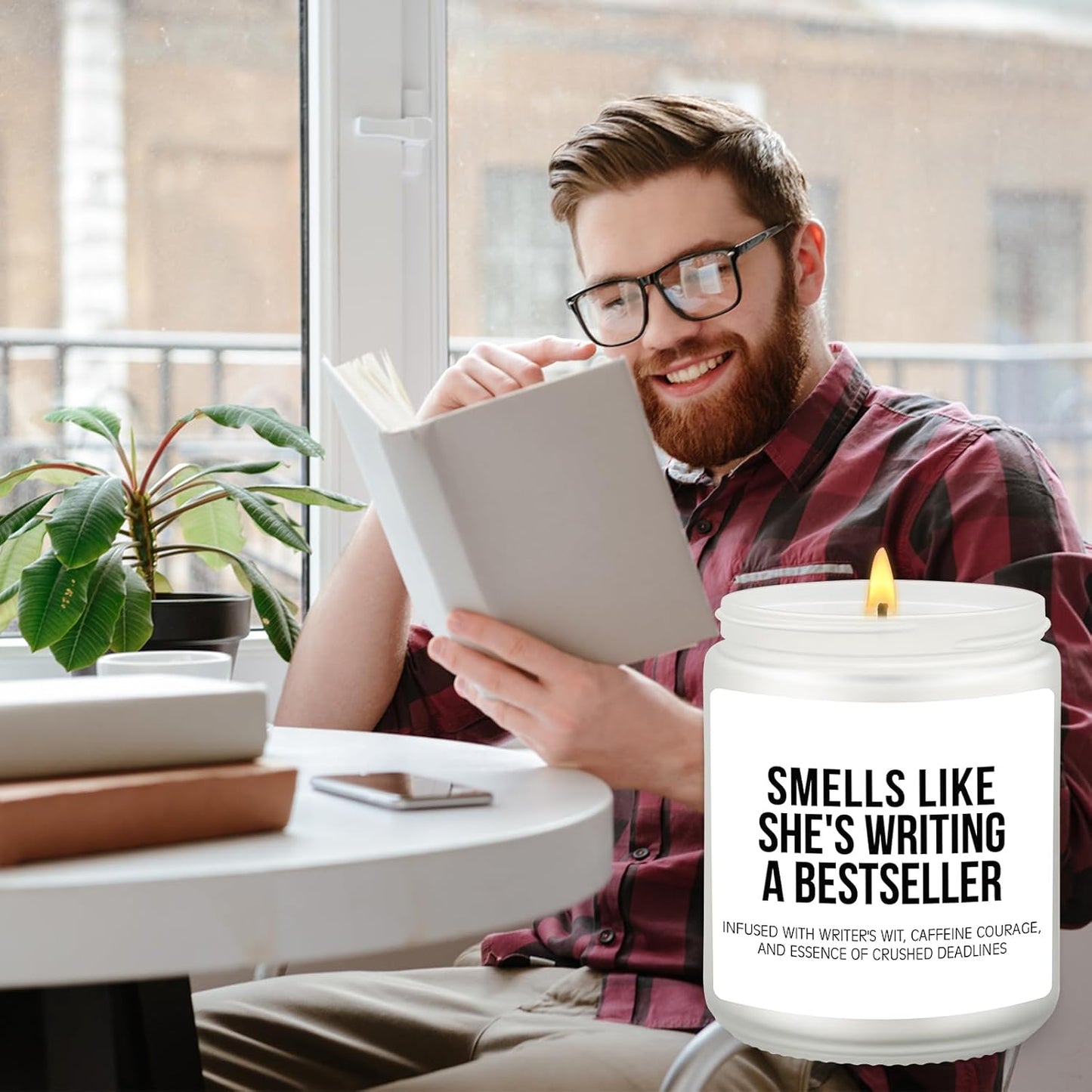 Gifts for Writers, Authors, Book Lovers: 'Smells Like She's Writing a Bestseller' Scented Soy Candle