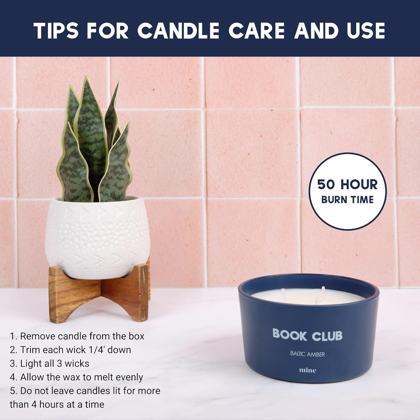 Themed Scented Candles with Gift Box for Home Decor - 8oz Soy Wax 3 Wick Candle (Book Club)