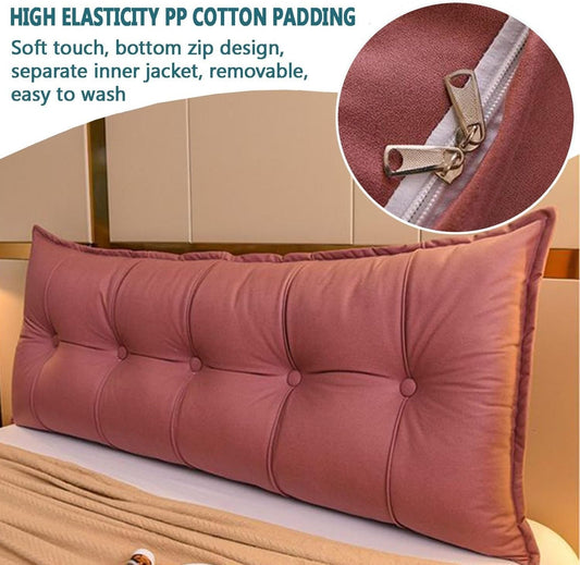 Bed Reading Rest Pillow, Luxurious Couch Back Cushions 60/80/100/120cm Reading Headboard Pillow Removable Lumbar Support Pillow for Queen/King/Twin