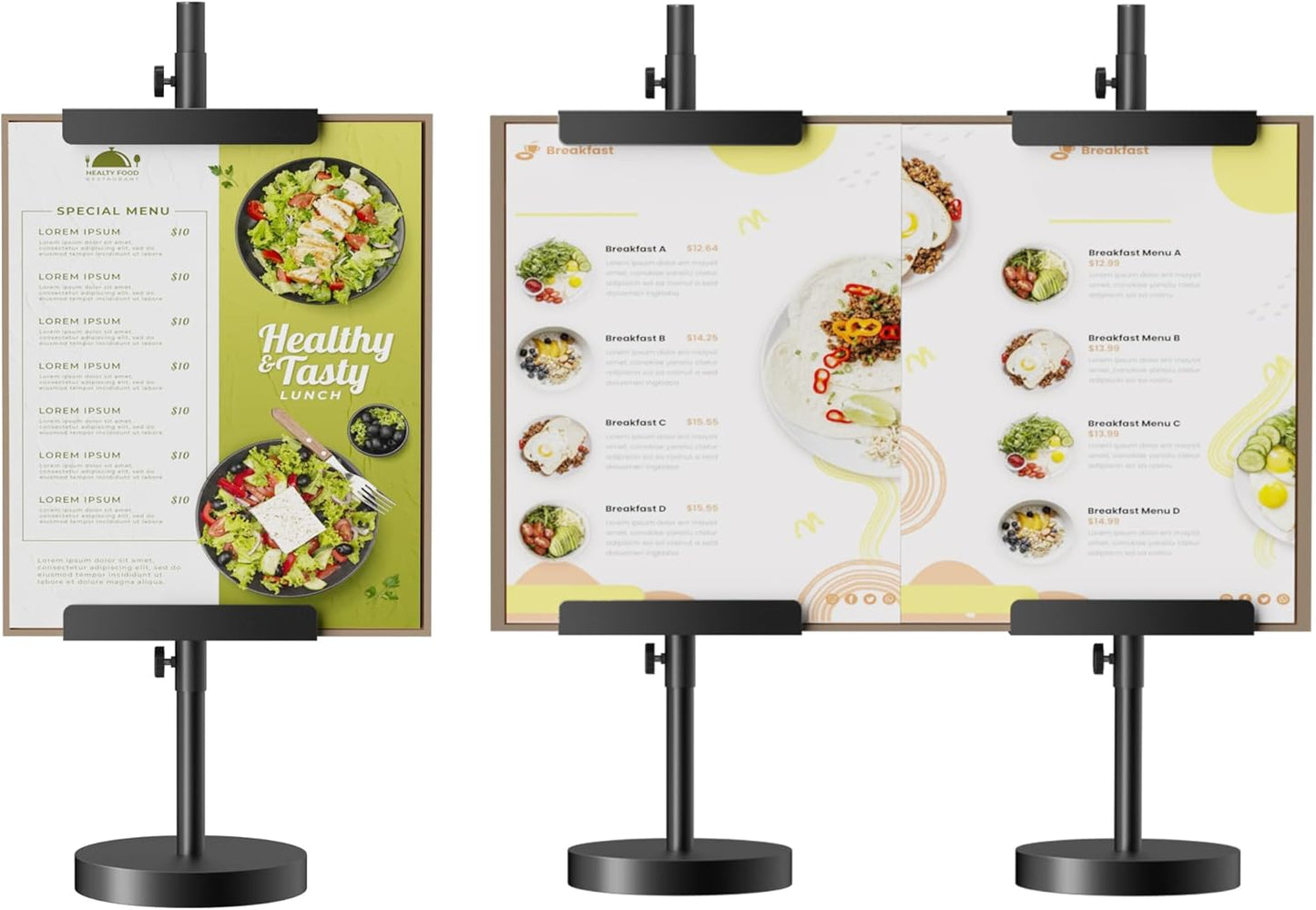 DTK Tabletop Easel,Height Adjustable Easel Stand for Picture Frame up to 24.8"H,Poster Stand,Art Display Easel for Signs,Art or Picture,Metal Sign Stand for Home,Events or Shop,Table top Easel(Black)