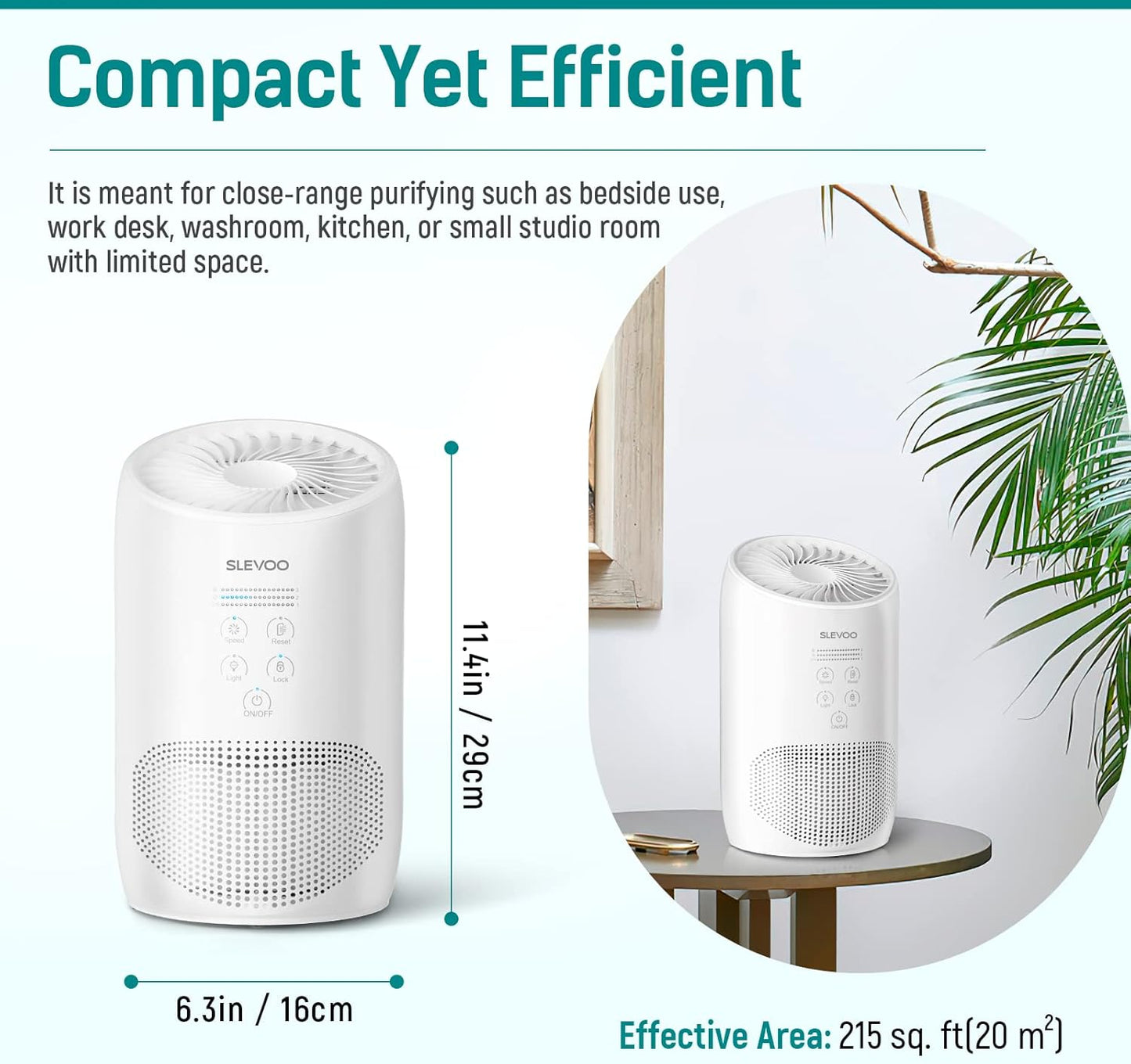 Slevoo Air Purifiers for Bedroom Pets in Home, 2025 New Upgrade H13 True HEPA Air Purifier with Fragrance Sponge, Effectively Gether Fine Particles, Smoke, Pet Dander, Odors, White
