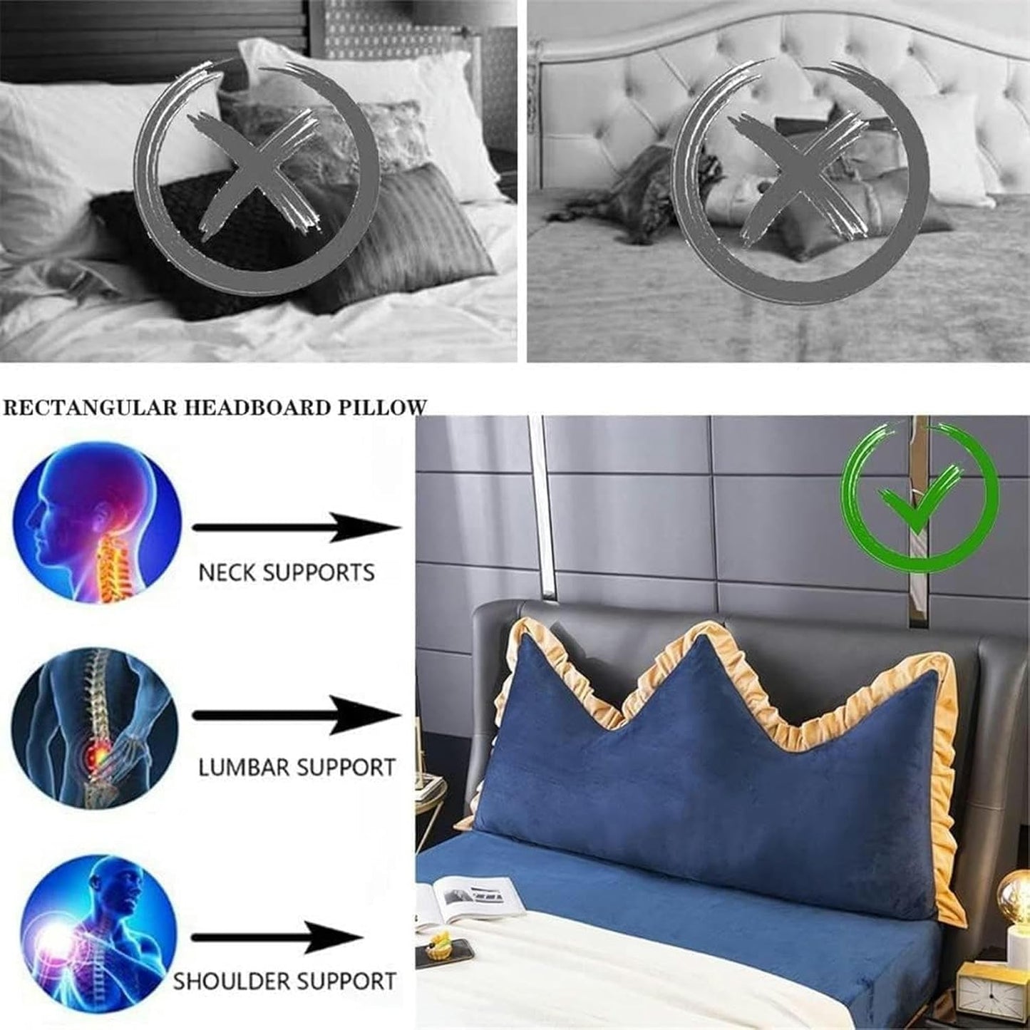 Reading Support Pillows, Removable Pearl Cotton Filling Headboard Back Cushion Daybed Bunk Large Wedge Pillow Bed Rest Pillows(Pink,180cm)