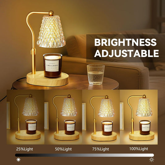 Candle Warmer Lamp with Timer Dimmer, Birthday Gifts for Women Mom, Height Adjustable Wax Melt Warmer for Jar Candles with 2 Bulbs, House Warming Gifts New Home Decor