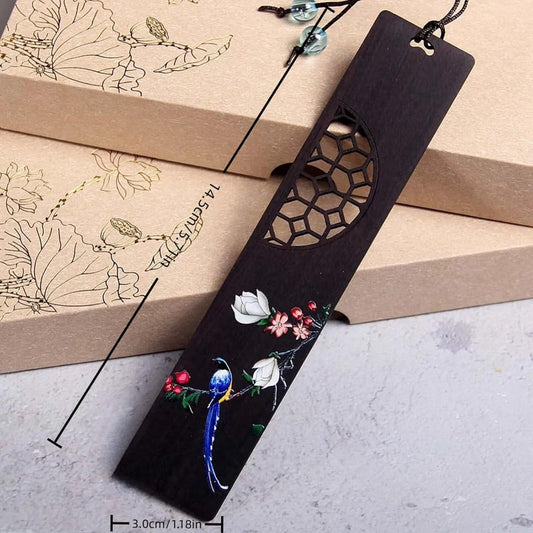 2pcs Wooden Bookmark,5.71"x1.18" Wooden Book Marker with Tassel for Reading Enthusiasts, Students, Teachers, Men, Women, Non-Scratch Pages, Perfect for Daily Reading Gifts