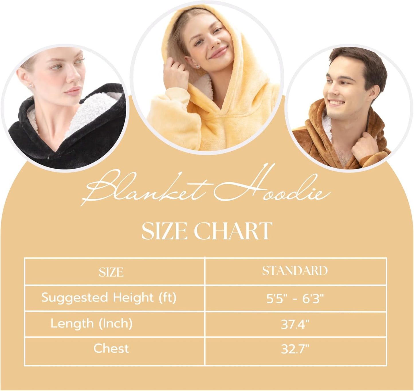 Wearable Blanket Hoodie, Oversized Sherpa Fleece Sweatshirt with Large Pocket, for Adults Women Men