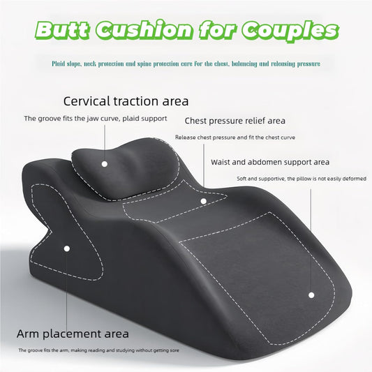 Butt Cushion for Couples, Ergonomic Memory Foam Pillow - Posture Support Pillow for Intimacy, Modern & Simple Style Cushion Suitable for Home Use (Black)