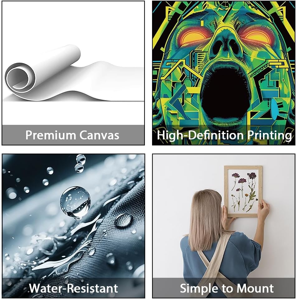 CRAFTYMELODY Cyberpunk Wall Art Prints Set of 6 Neon Green Rock Band Poster Wall Decor Home Artworks for Gallery Living Dining Room Bedroom Bathroom Home Decoration 8x10 Inch Unframed