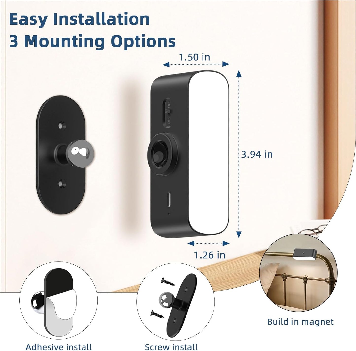 Wall Sconces Battery Operated with Timer, Rechargeable Wall Lights with Touch & Remote Control, Dimmable Stick On Wall Lights, Battery Powered Wall Lamp for Bedroom, Hallway