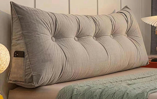 Wedge Body Positioners Pillow Reading Bedrest Throw Pillows Large Bolster Headboard Back Support Lumbar Cushion Pillow for Daybed with Removable Cover(Size:80 * 20 * 50 cm,Color:Silver Gray)