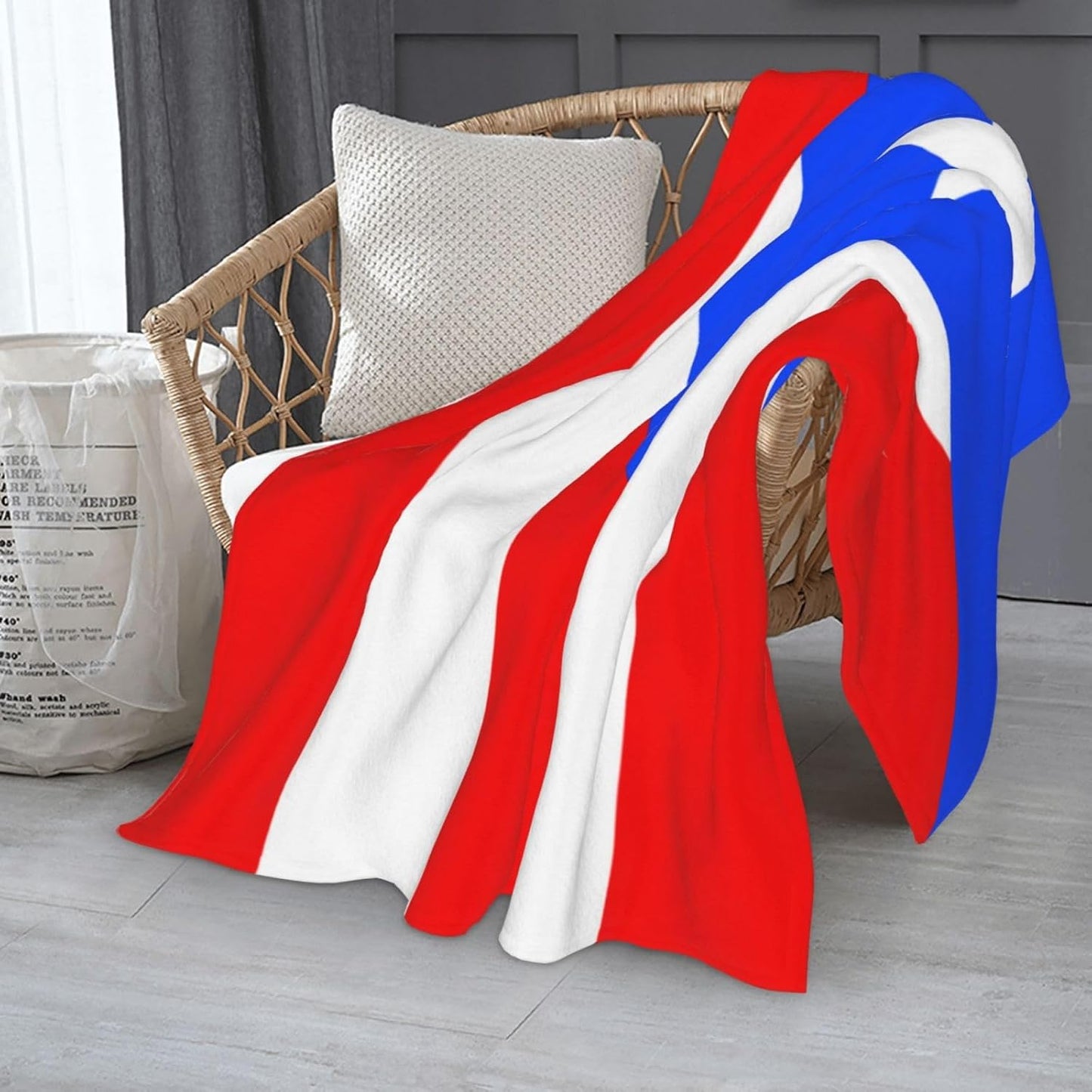 Puerto Rico Flag Throw Blanket Lightweight Bed Throws Flannel Blanket for Sofa Couch Bed Home Decor Gift, Super Cozy and Comfy 60"X50"