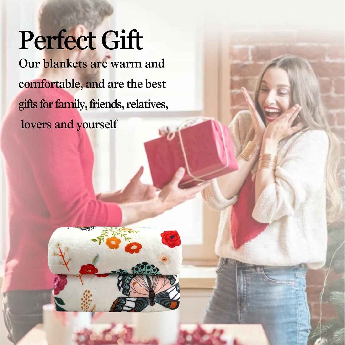 Butterfly Flannel Soft Warm Cozy Blanket for Sofa and Chair 50x60inch,Butterfly Decor Stuff Accessories