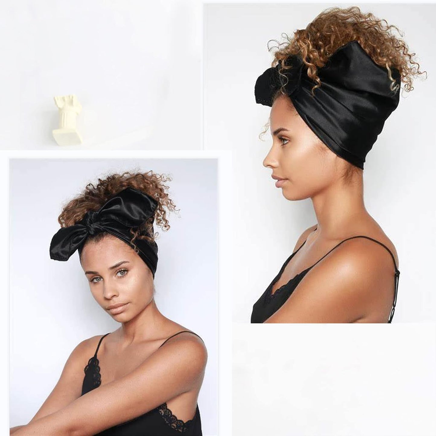 vimate 35" Square Silk Like Head Scarf - Women's Fashion Satin Scarf Bandana for Hair Wrapping at Night.