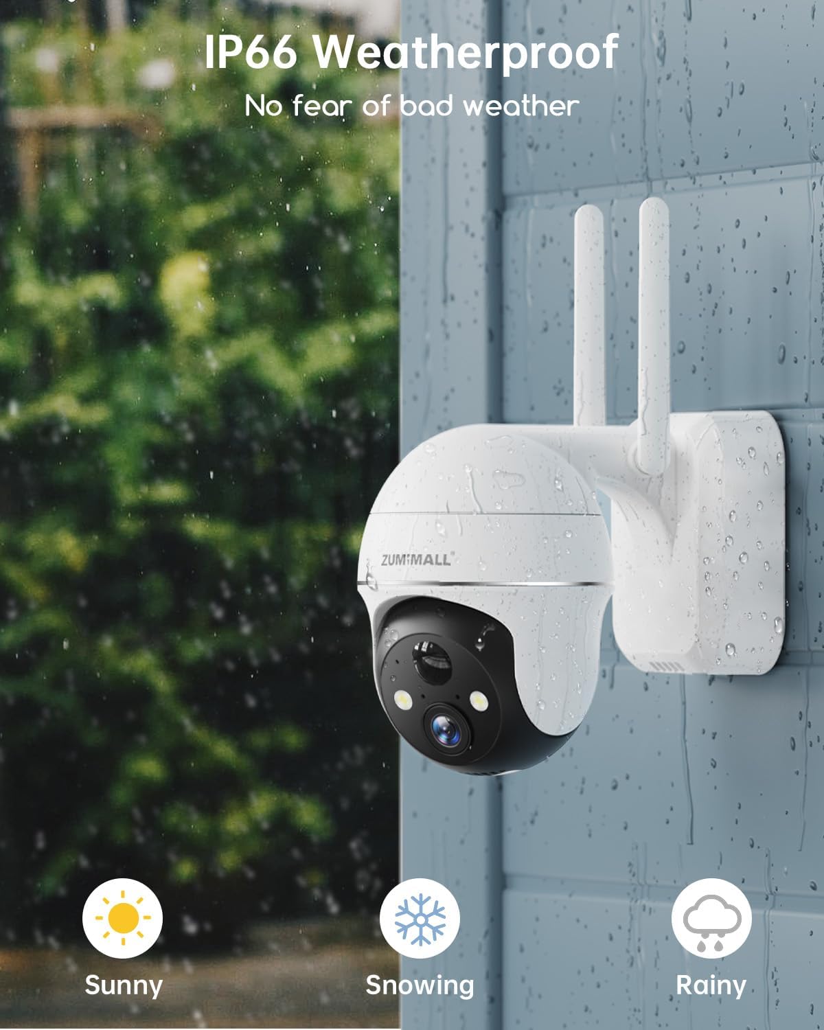 ZUMIMALL 2K Security Cameras Wireless Outdoor, Battery Powered Cameras for Home Security with 360° View, Color Night Vision, 2-Way Talk, AI Motion Alert, Siren, CloudEdge App Supported