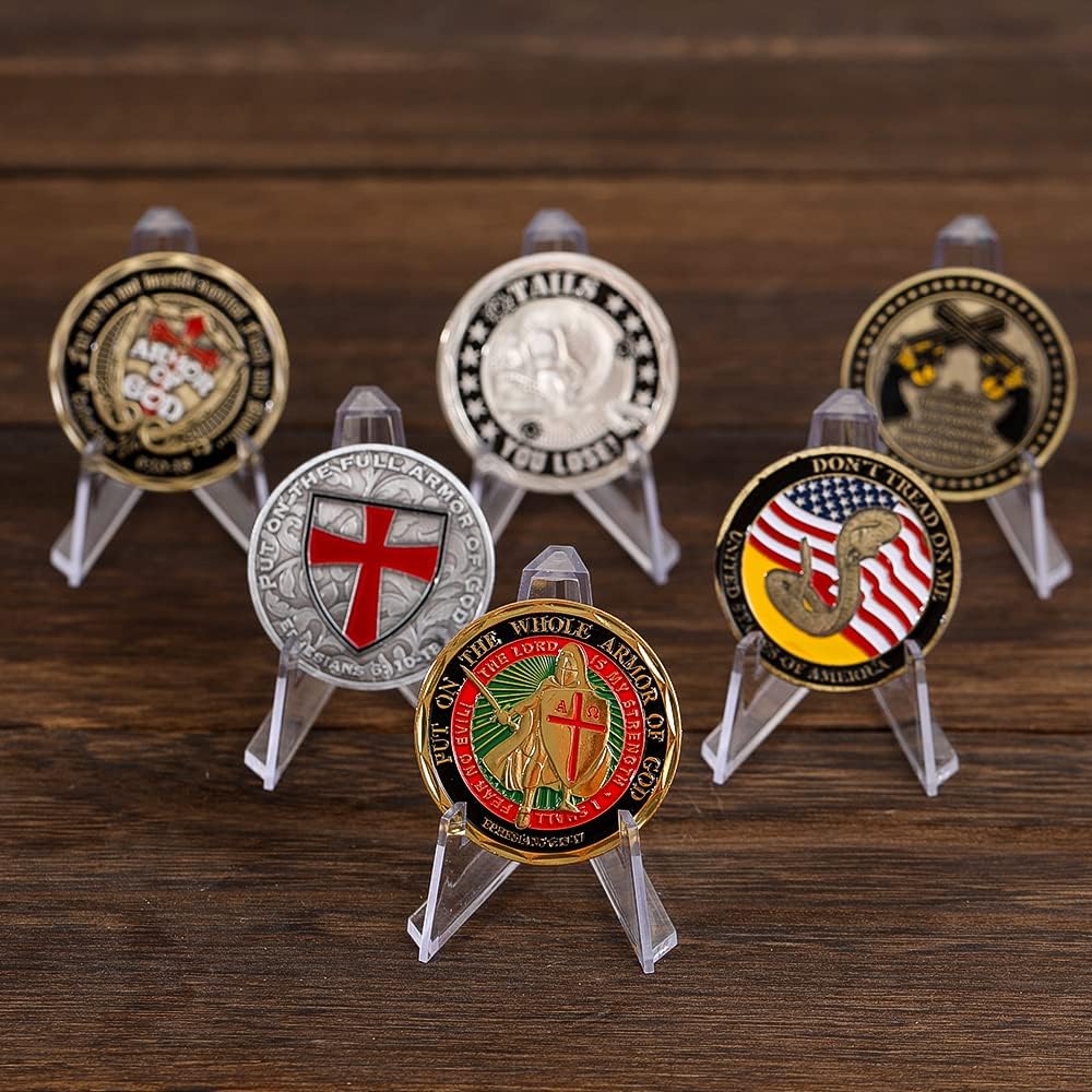 Clear Coin Display Stand - Plastic Mini easel holder - Acrylic Stands for display Air-Tite Coins | Card | Pocket Watches | Capsules | Challenge Medals | Casino Chips - 2.25 Inch Tall (20 Pieces)