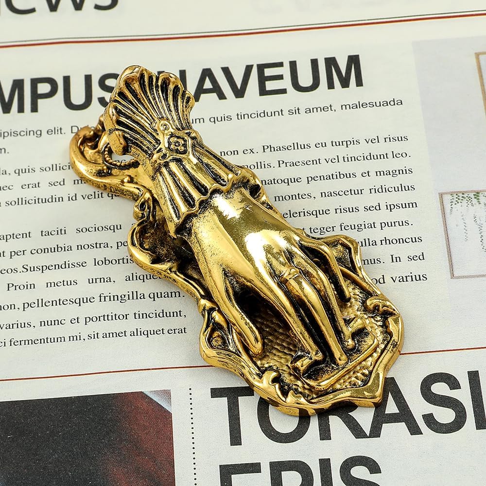 Vintage Hand Clip Metal Bookmark Holder for Woman Teenage Girl- Symbol of Wealth and Good Luck for Noblewoman's Hand, Book Marker, Reading Accessory, Valuable Book Clip (Dark Gold)