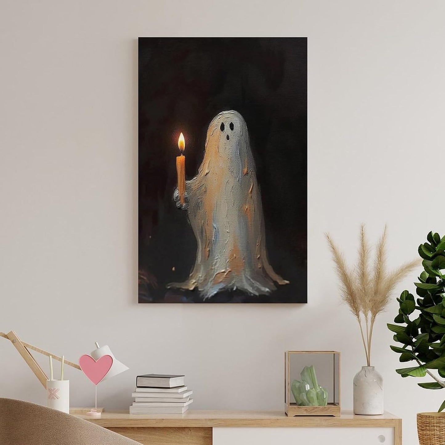 Dark Funny Ghost Bathroom Reading Halloween Classic Movie Posters At Room Aesthetic Posters Cool Artwork Wall Art Home Decor Gift Ideas (4) Canvas Art Poster And Wall Art Picture Print Modern Family B