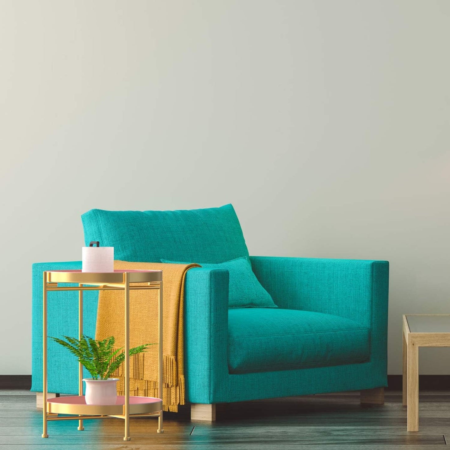 Round Side Table,Gold Metal 2 Tier Tray Metal End Table for Sofa Living Room Tea Table Small Spaces …