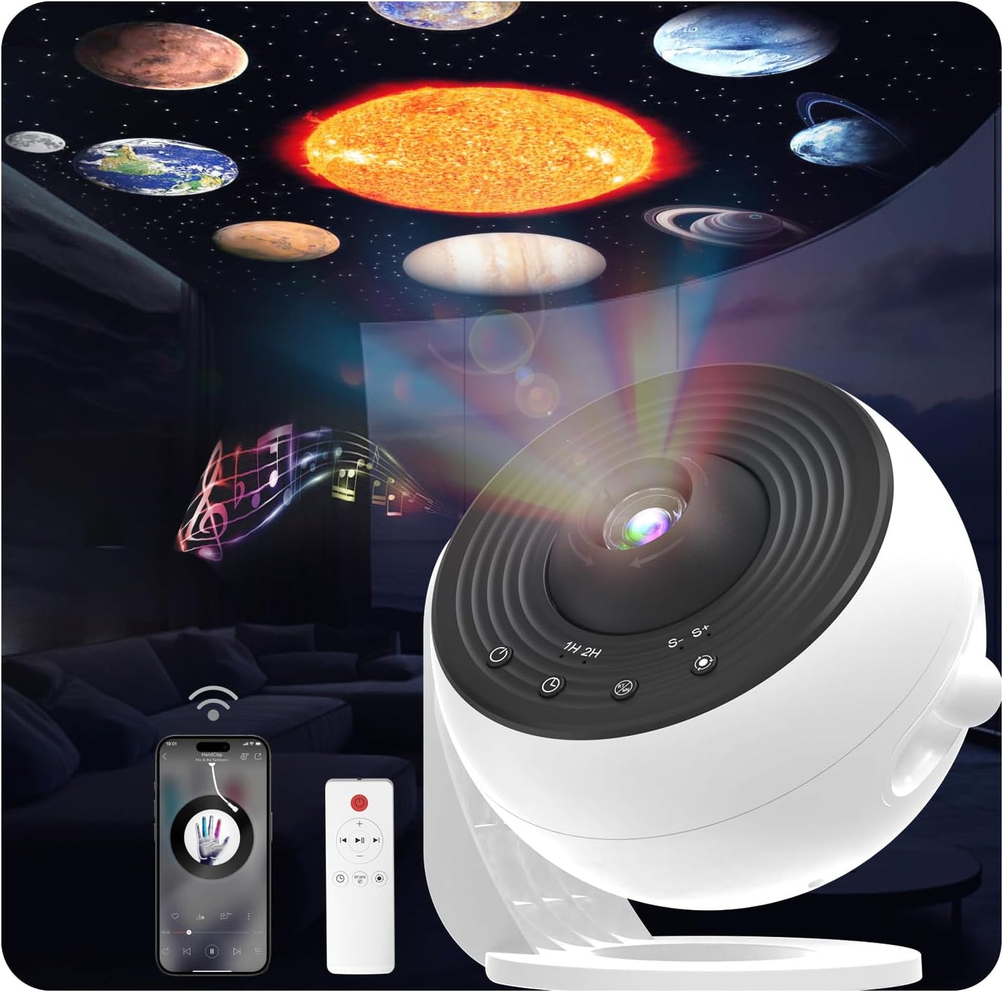 Galaxy Projector Pro for Bedroom Sound Machine, 13 in 1 Planetarium Projector Pro with White Noises, Bluetooth Speaker, Remote, Night Light Christmas Gifts for Teens Girls Boys Kids Adults