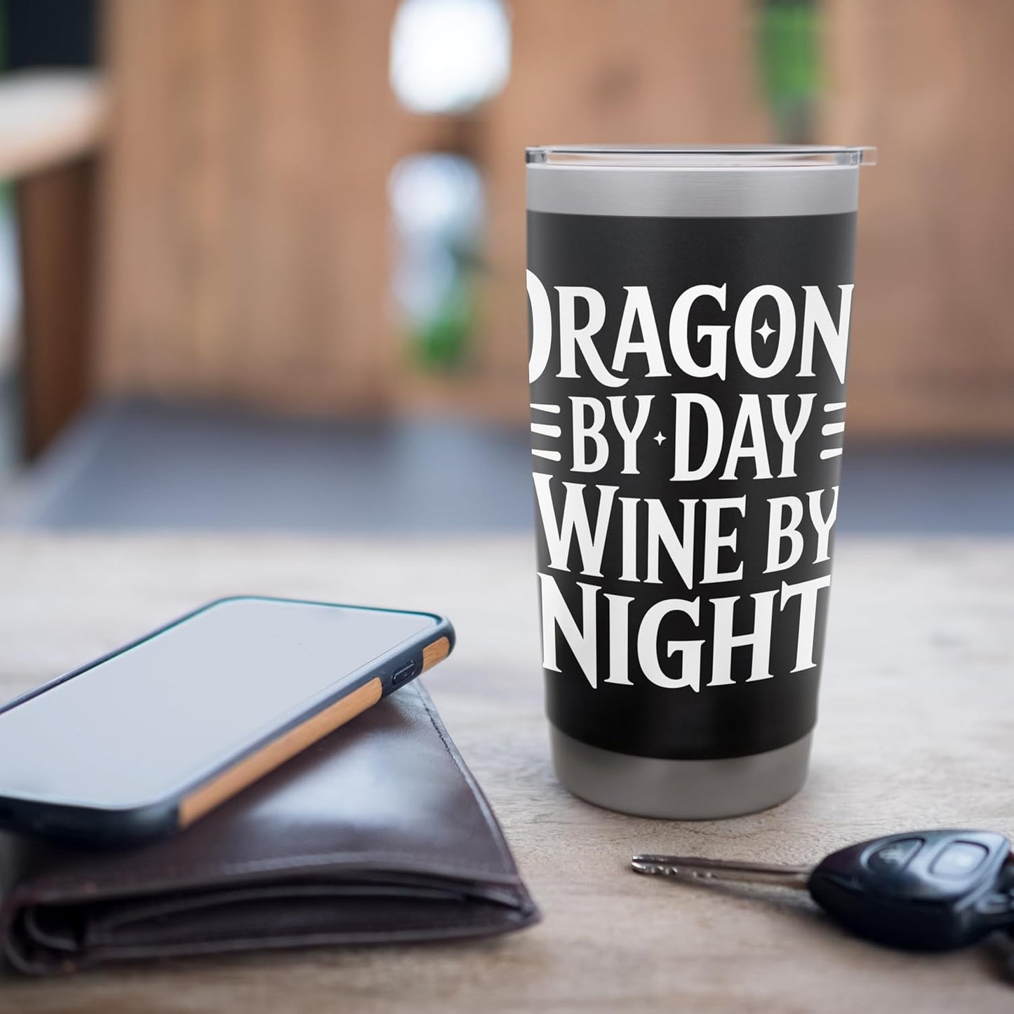 Fantasy Books Reading Time Dragons By Day Wine By Night Stainless Steel Insulated Tumbler