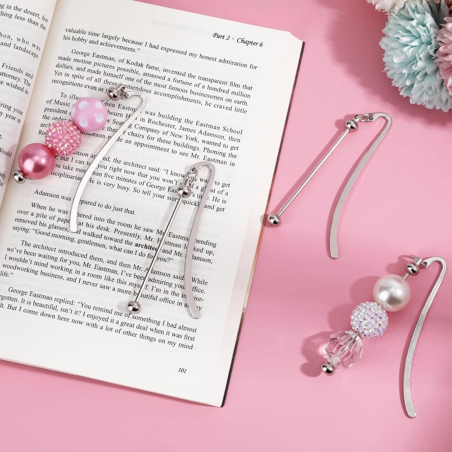 Beadable Bookmarks 12 Pcs Beaded Bookmark DIY Metal Blank Bar Bulk for DIY Bookmarks Beaded Craft Jewelry Pendant Charm Gift for Book Lover Student Teacher Office Supplies(Silver)