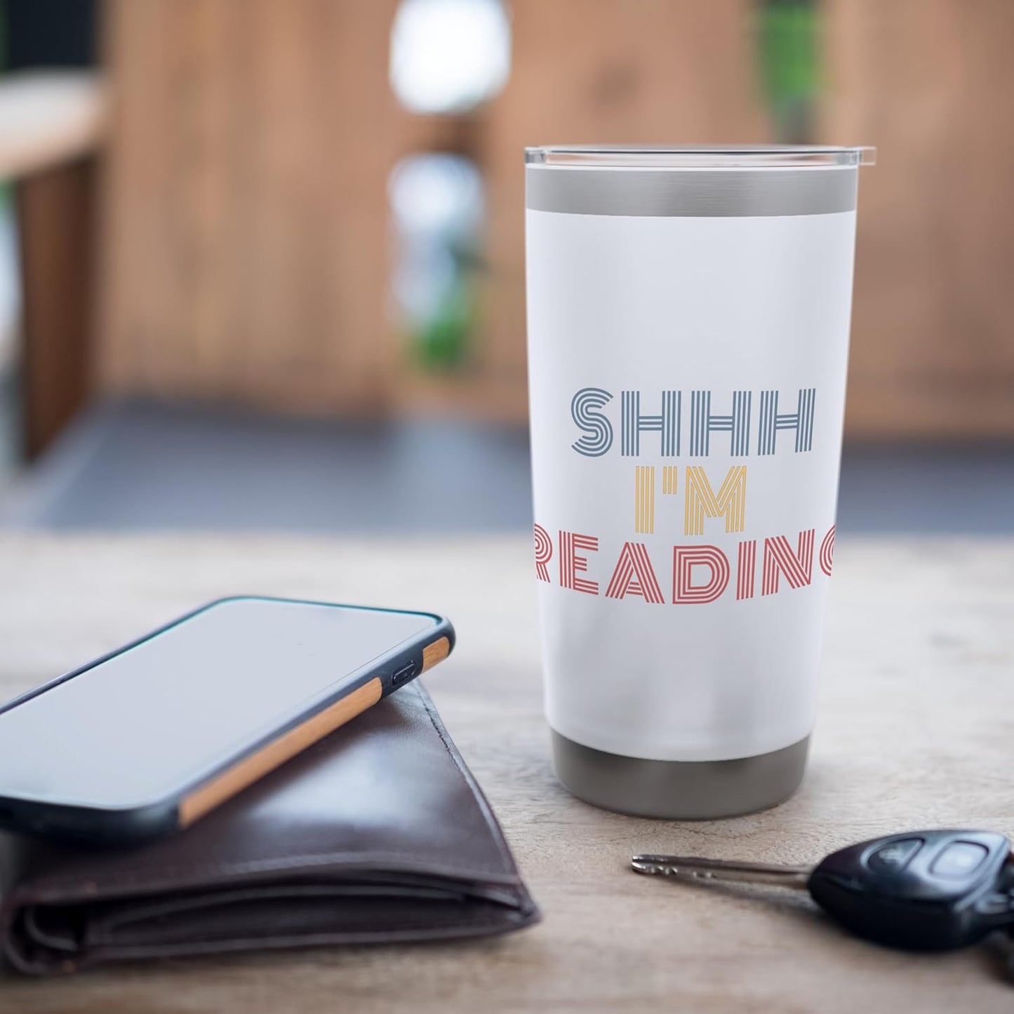 Shhh I'm Reading Retro Book Phrase Stainless Steel Insulated Tumbler