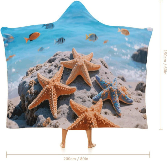 Tropical Reef Wearable Hoodie Blanket for Women Men Fleece Blanket with Hood Oversized Warm Cozy Gifts