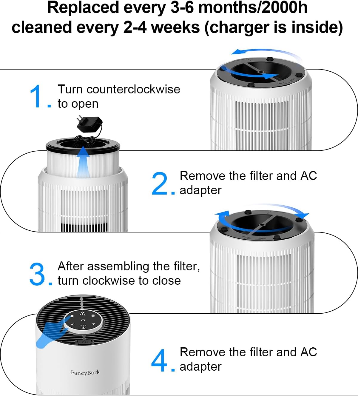 Air Purifiers for Home Bedroom Up to 1250 Ft², H14 True HEPA Room Air Purifiers for Bedroom With Sleep Mode Light Mode & Aroma Function Air Cleaner Smoke Odor Dust Pollen Pet Dander (White)