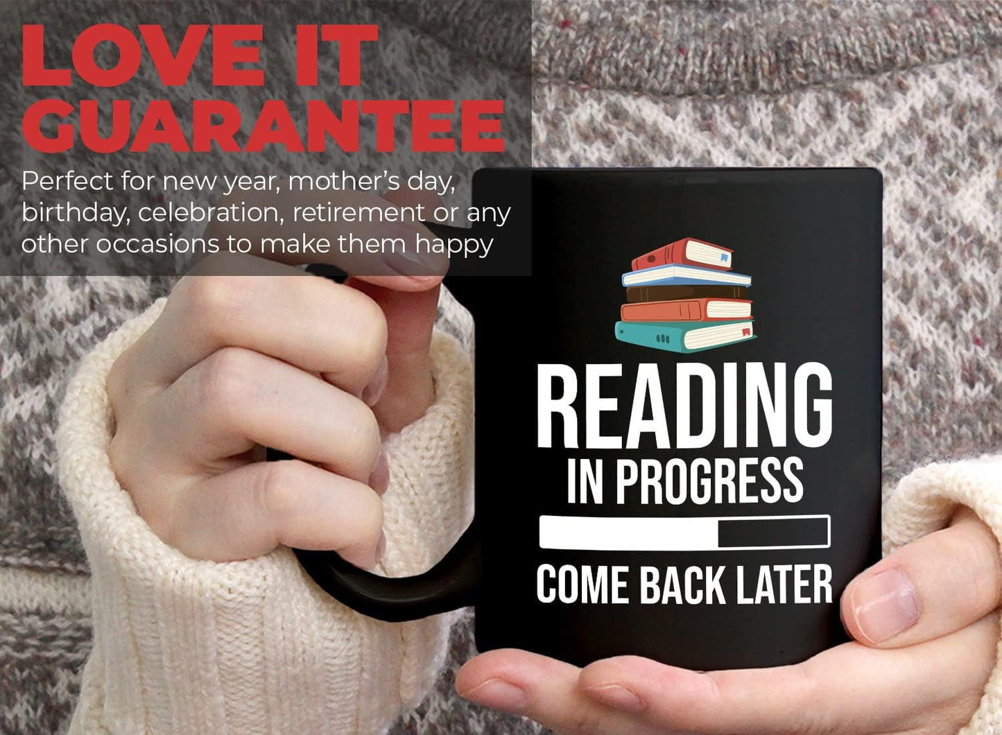 Book Lover Coffee Mug 11oz Black - Reading in - Literary librarian Literature Bookworm Historian Public Library Curator Bibliophile Bibliolater