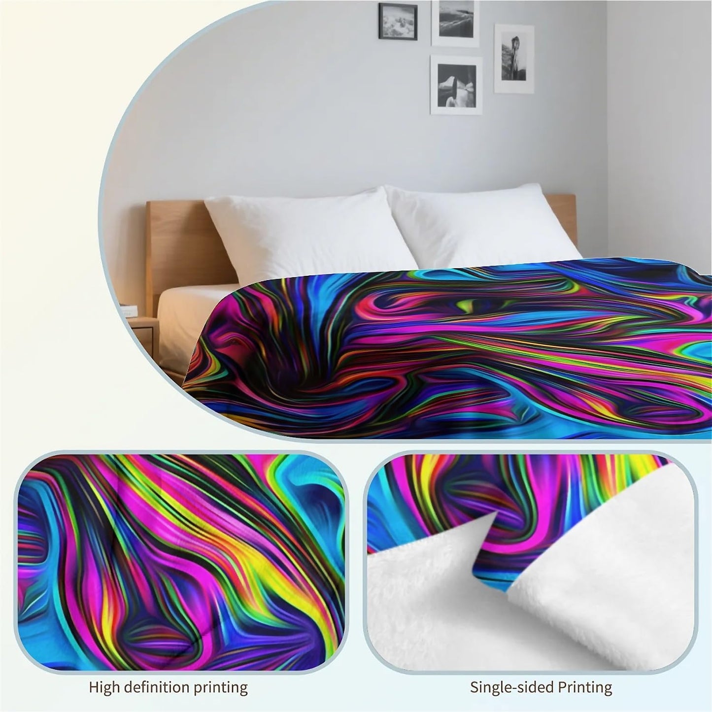 Colorful Fleece Throw Blanket 40 x 50 inches for Couch Sofa Bed,Super Soft Cozy Plush Microfiber Flannel Blanket Lightweight for Women, Men and Kids