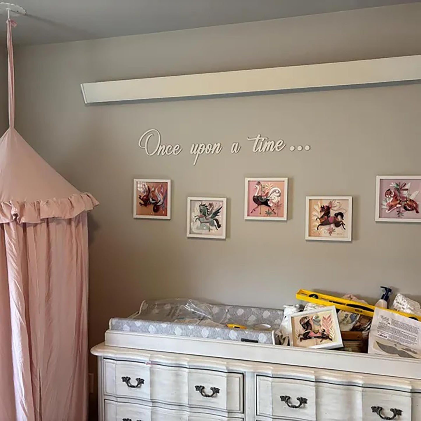 Once upon a time sign,Reading Corner Sign - Kids Bedroom Wording Sign for Reading Corner Kids Room Family Bookshelf Home Décor Birthday Present DIY Decoration
