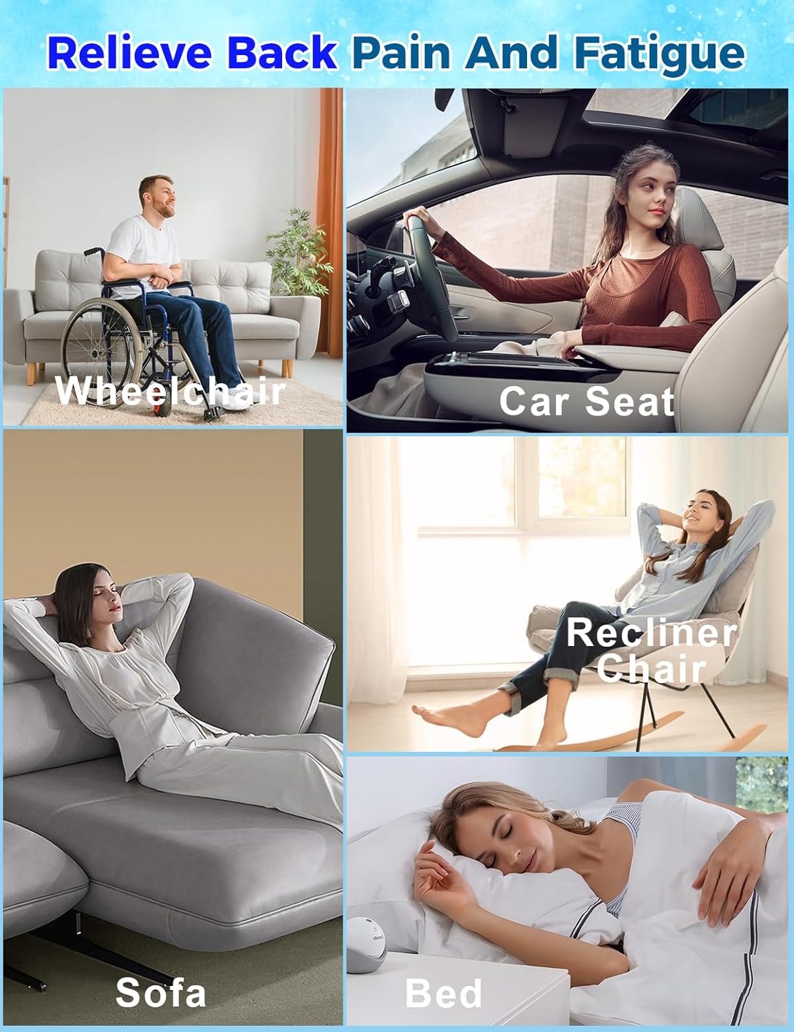 Lumbar Support Pillow for Bed – Floor Pillows & Cushions - Memory Foam Lower Back Pain Relief Pillow for Sleeping, Ergonomic Lumbar Pillow for Side & Back Sleepers, Sciatica & Hip Pain Relief