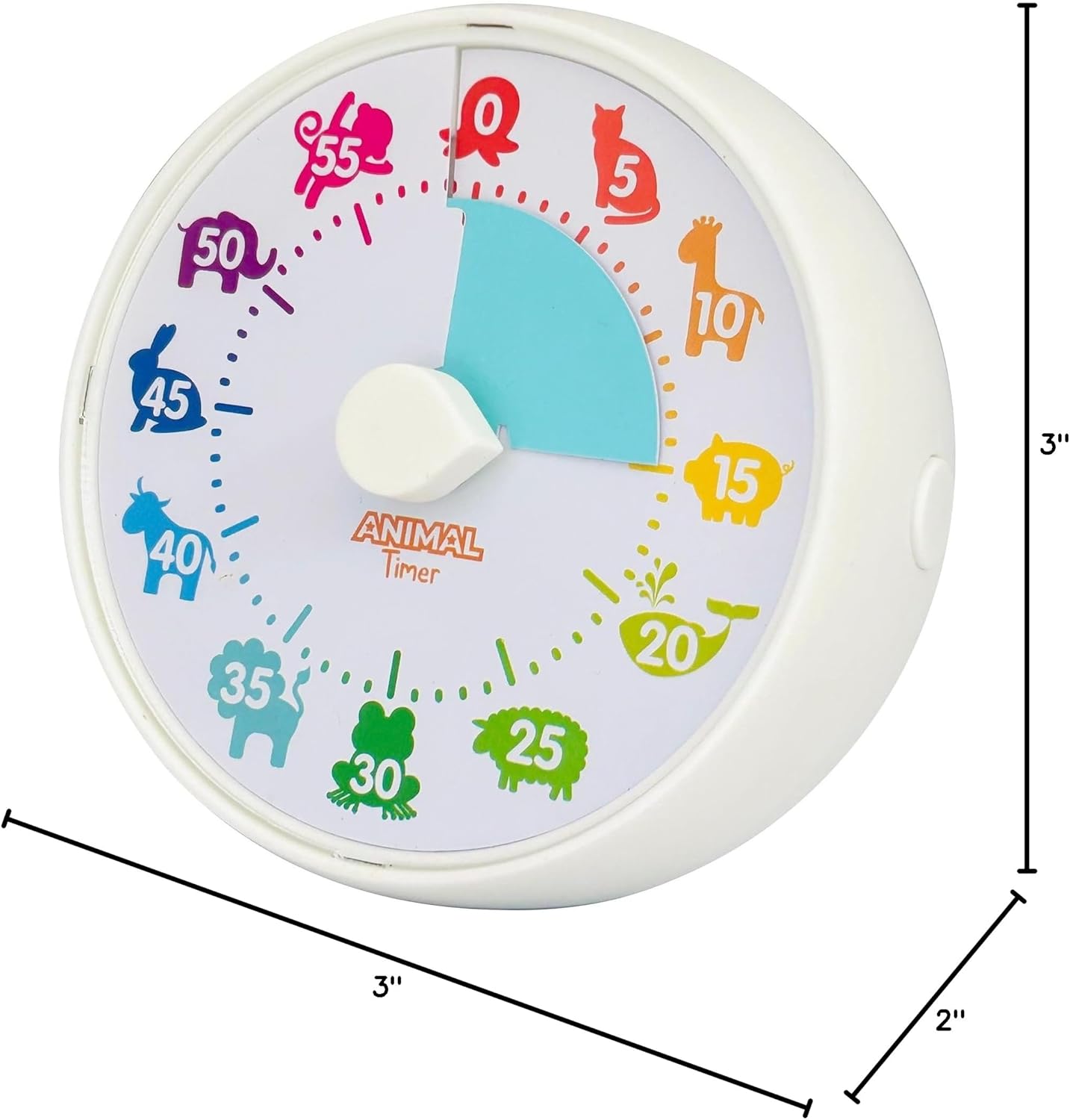 Animal Visual Timer and Color Timer for Kids, Preschoolers & Toddlers - Silent Classroom and Home 60-Minute Countdown Clock, Time Management Tool (Animal Timer)