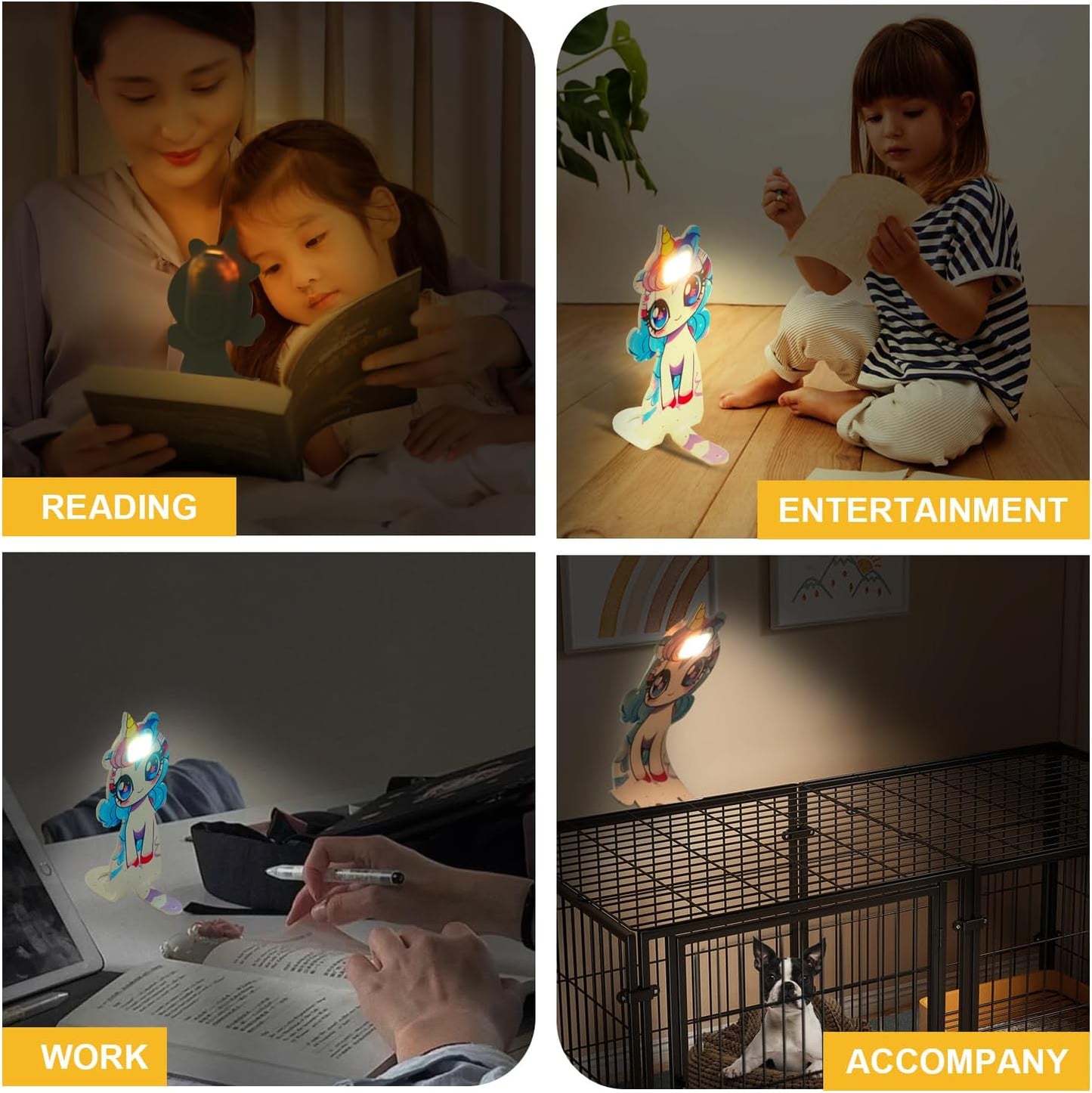 Rechargeable Book Light, Lightweight Reading Light, Eye-Caring LED Bookmark Light with 3 Adjustable Modes, Portable Clip-On for Kids Bedtime Stories-1Pack