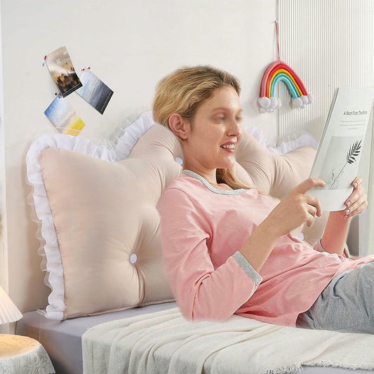 Headboard Pillow Bed Rest Wedge Pillow Lace Reading Pillow for Headboard Backrest Large Bolster Positioning Support Day Bed Bolster with Removable Cover~/
