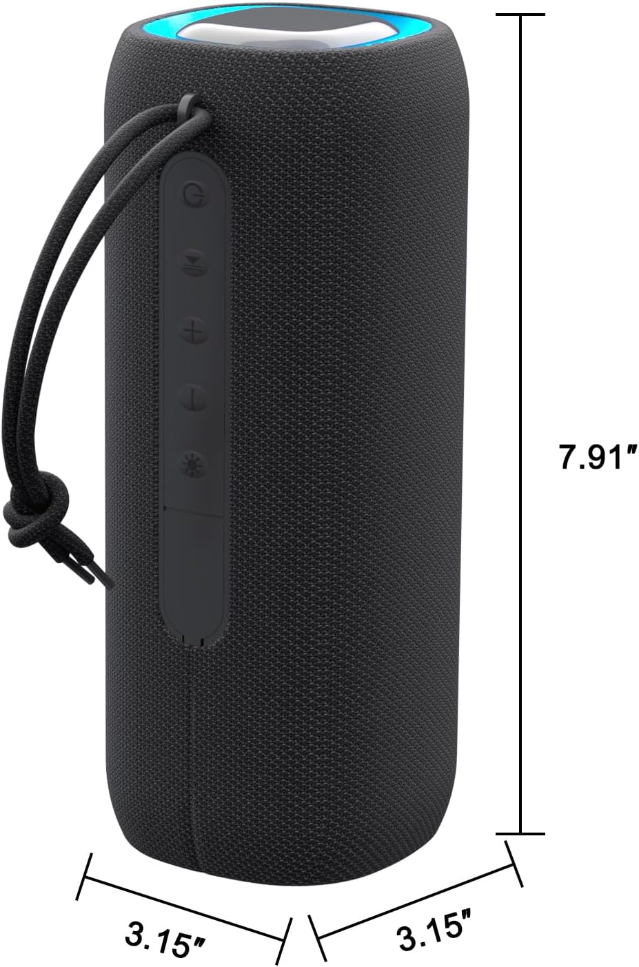 Bluetooth Speaker, Portable Wireless Clear Loud Stereo Sound IPX5 Waterproof with RGB Lights BT5.3 Long Playtime TWS Pairing,for Home Party Outdoor Beach,Great Gift Choice (Black)