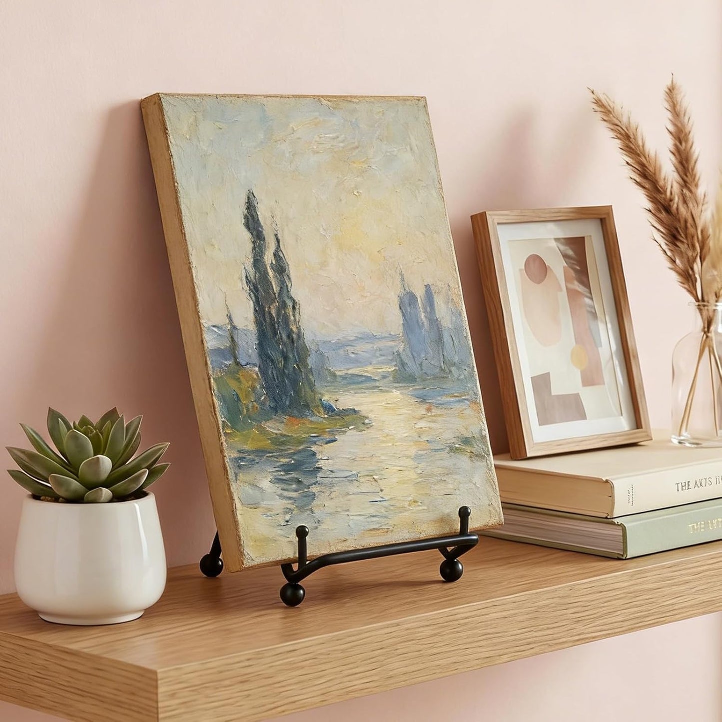 4 Pcs Small Plate Stands for Display, 2 Inch Plate Holders for Displaying, Black Picture Frame Stand, Small Easel Plaque Stand for Picture, Book, Photo Easel, Creation, Square Mobile Phone