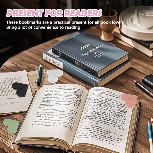 2Pcs Personalized Leather Heart Bookmark with Initial, 26 Letters Custom Corner Page Book Mark for Reading Women, Book Lovers, Teachers, Students, Cute Book Accessories Gifts(Green+Light Brown, L)