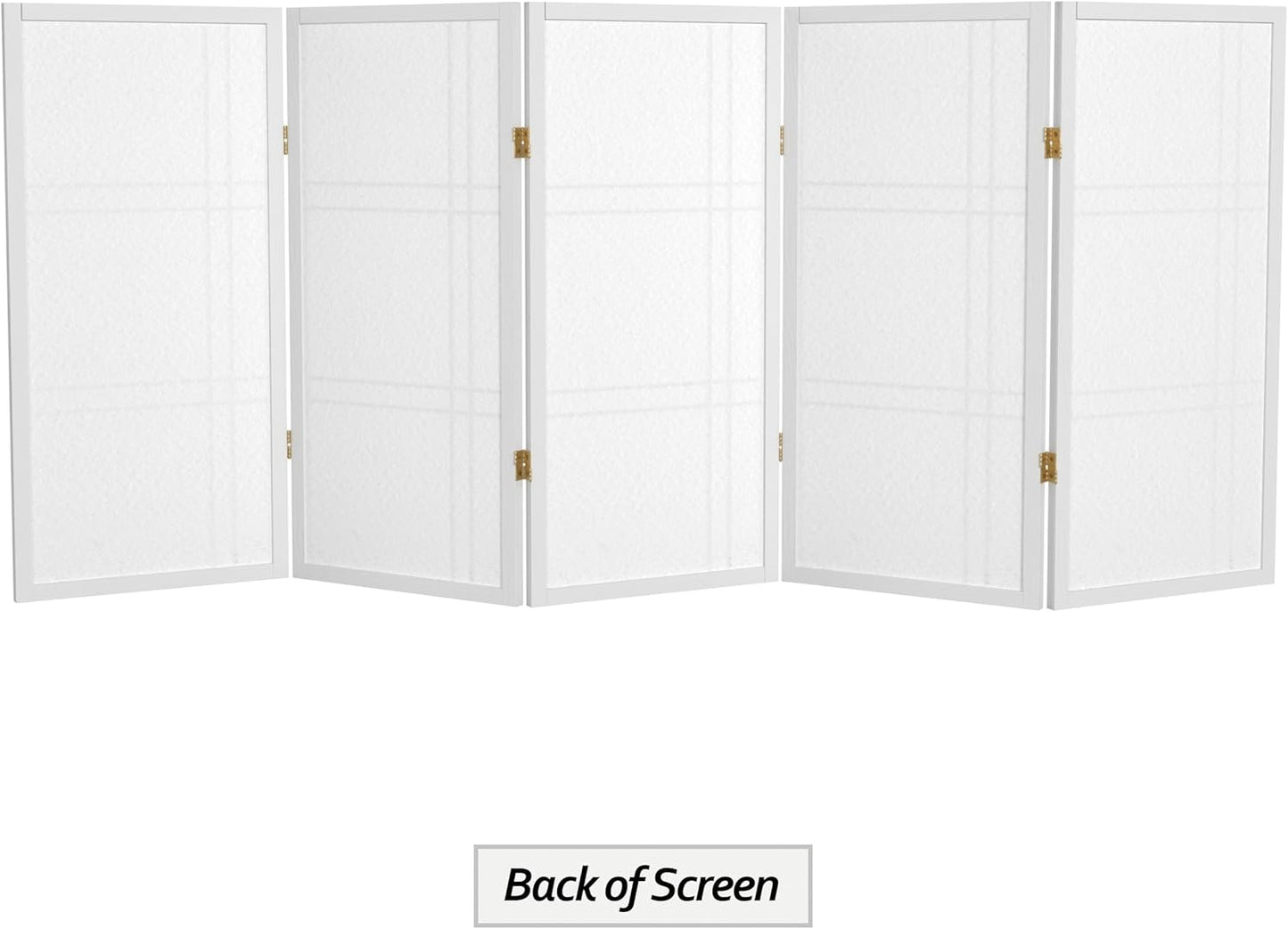 3 ft. Short Double Cross Shoji Screen - White - 5 Panels