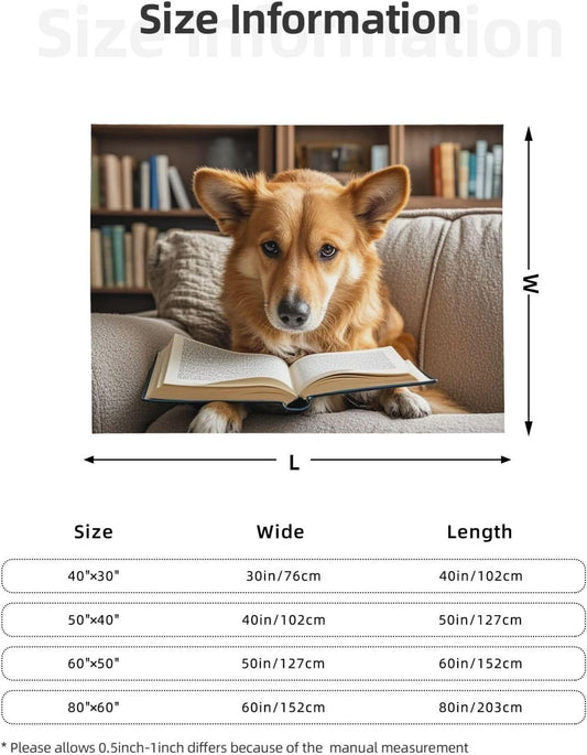 Throw Blanket for Couch Thick Soft Fleece Blankets Warm Cozy Air Conditioning Quilt All Seasons Reading Dog Blanket Lightweight Flannel Fuzzy Blankets for Bed Couch Living Room Sofa 80"x60"