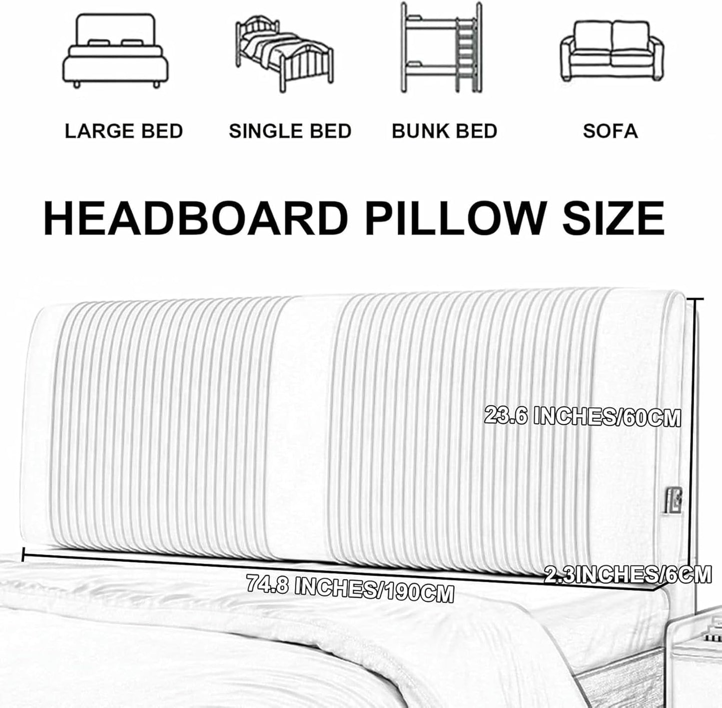 Bedside Cushion Large Bed Backrest Fleece Headboard Pillow Rectangular Lumbar Upholstered Wall Mounted Pillow Removable Daybed Bunk Bed Bolster,Blue,Paste/79x23x2In